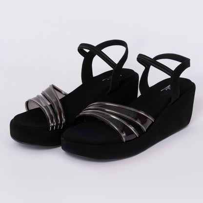 Party Wedges Sandals Black