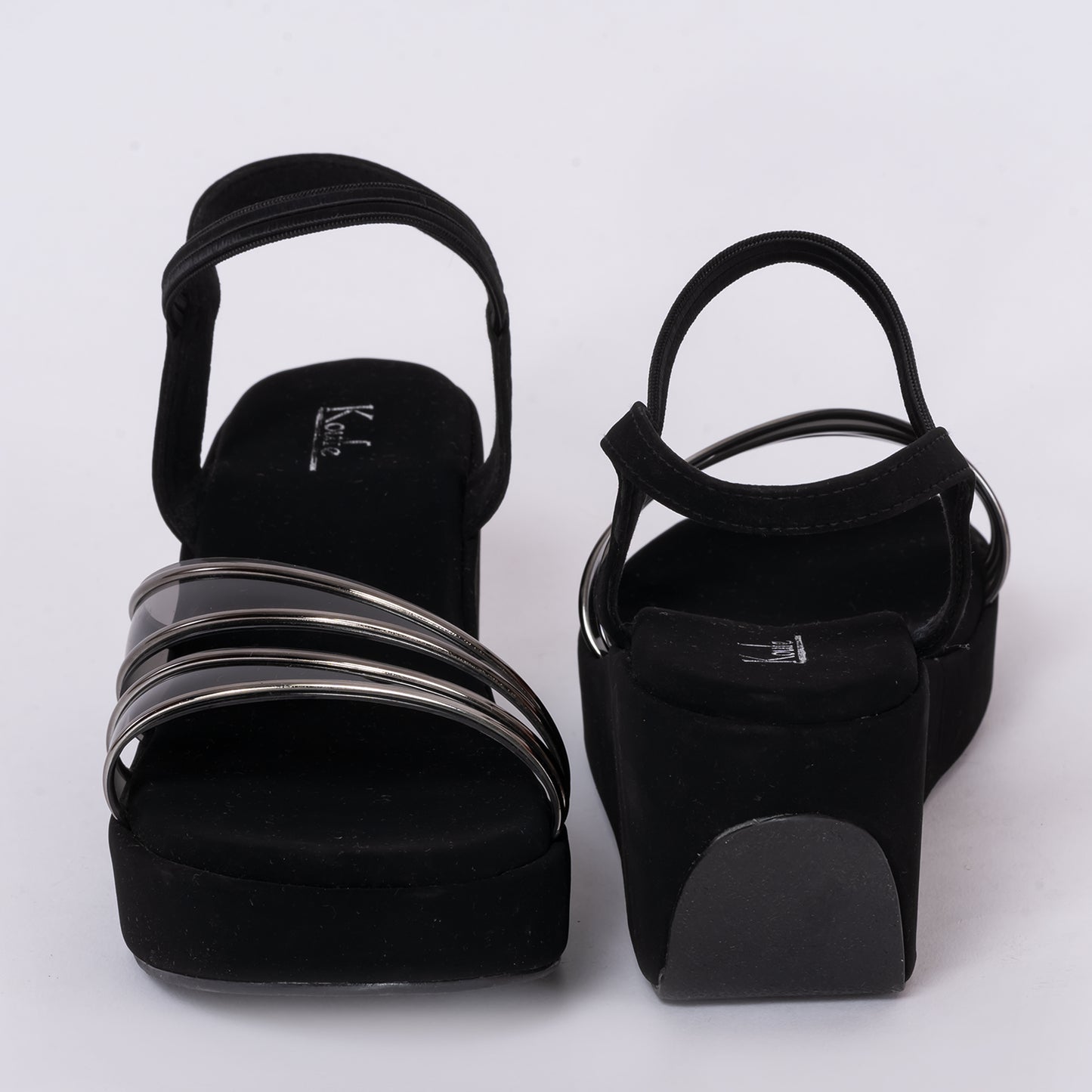 Party Wedges Sandals Black