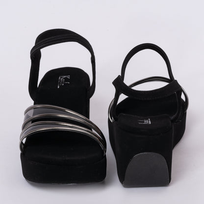 Party Wedges Sandals Black