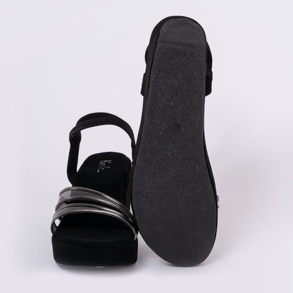 Party Wedges Sandals Black