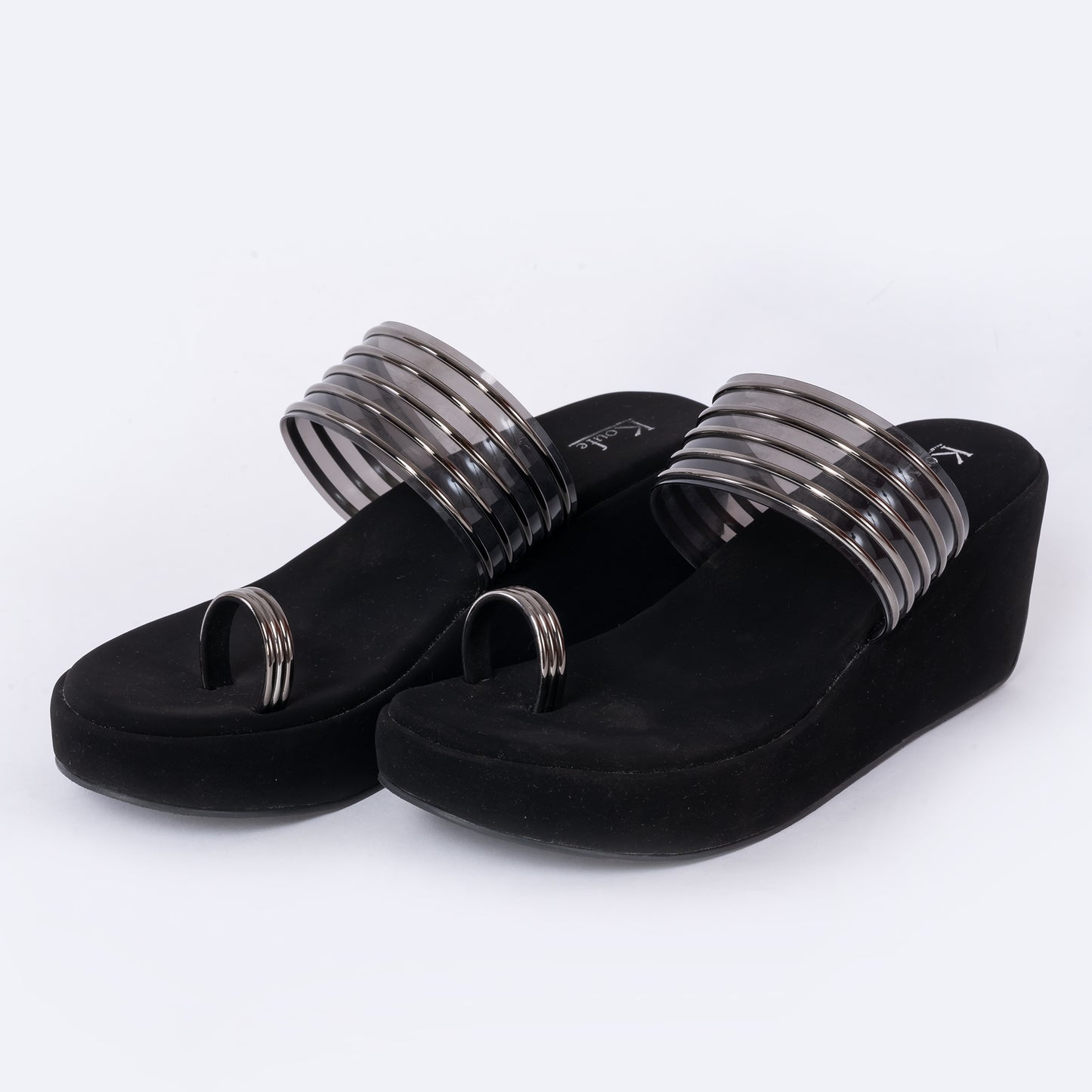 Party Wedges Sandal Black