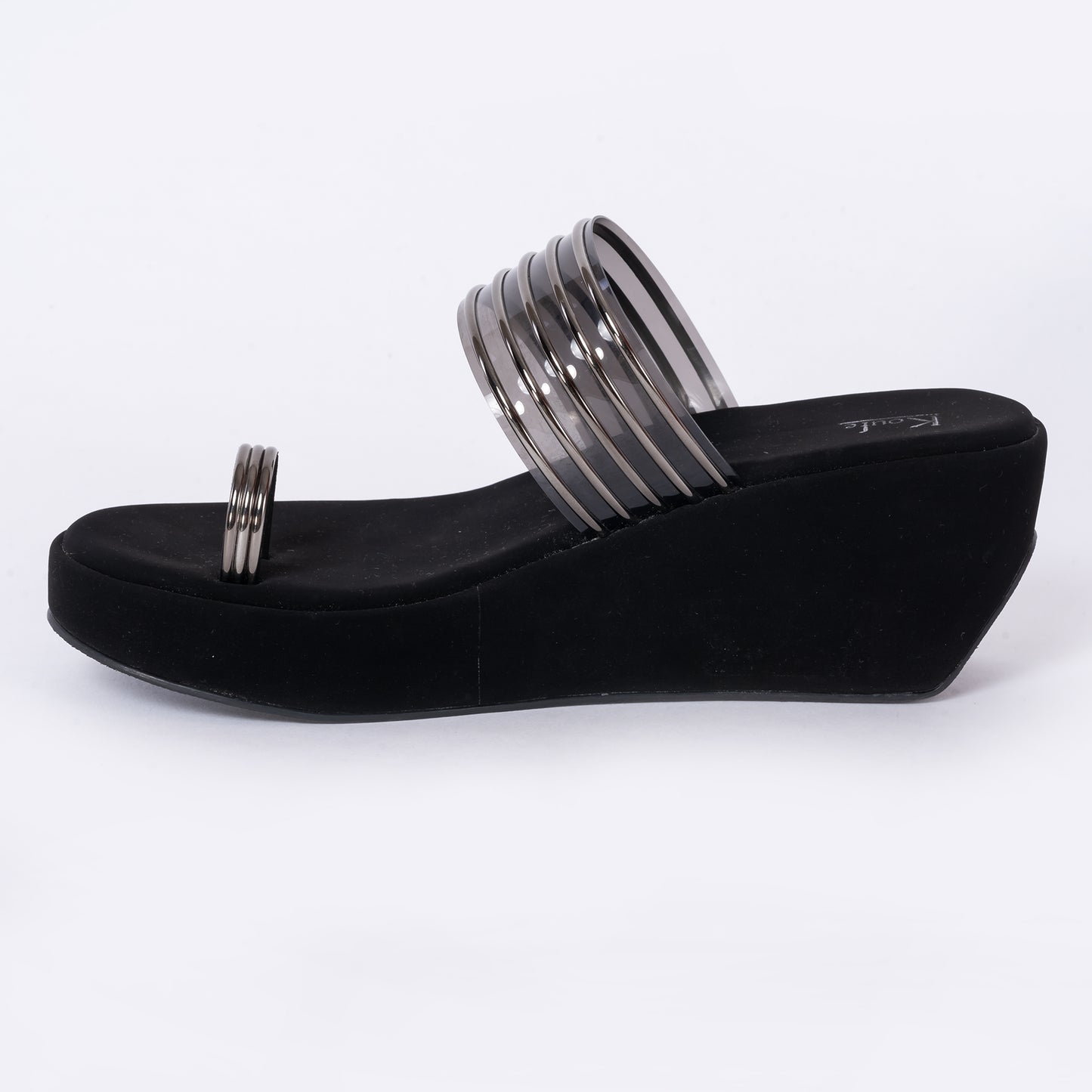 Party Wedges Sandal Black