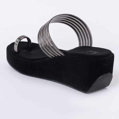 Party Wedges Sandal Black