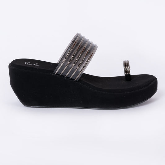 Party Wedges Sandal Black