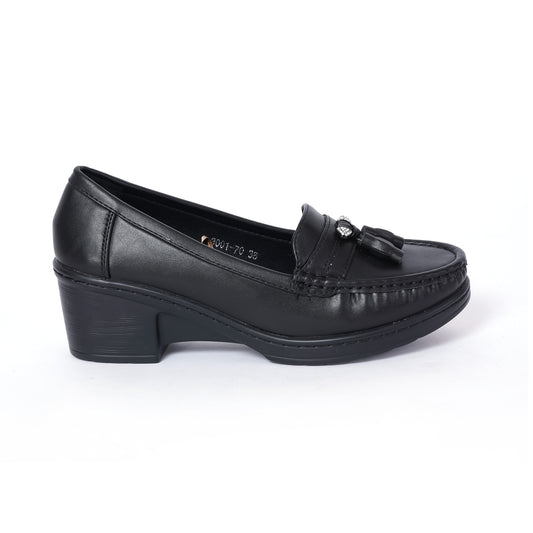 Tuck in Wedges - Leather Black
