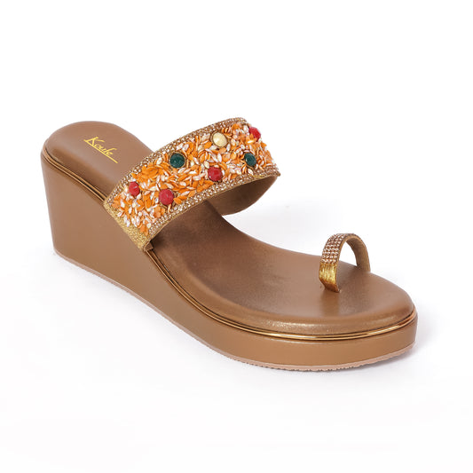 Ethnic WEDGES Slip Ons ANTIQUE