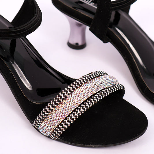 Fashion Heel | Embellished - Black