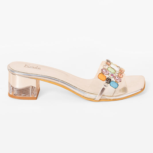 Crystal Stone Heel | Silver